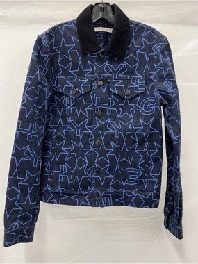 Givenchy Black & Blue Star-Print Denim Jacket